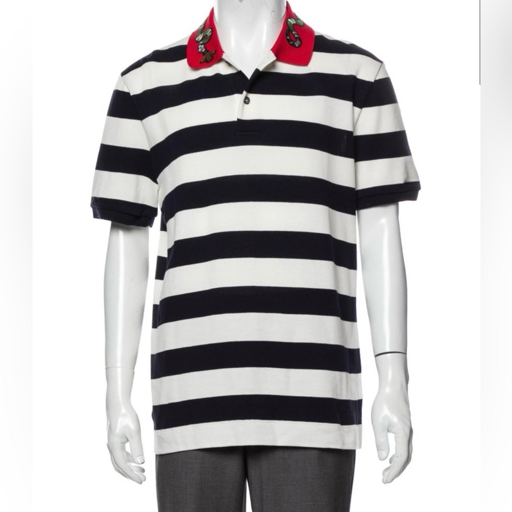Authentic Men’s Gucci Polo Shirt With King Snake Embroidered Collar size 3XL